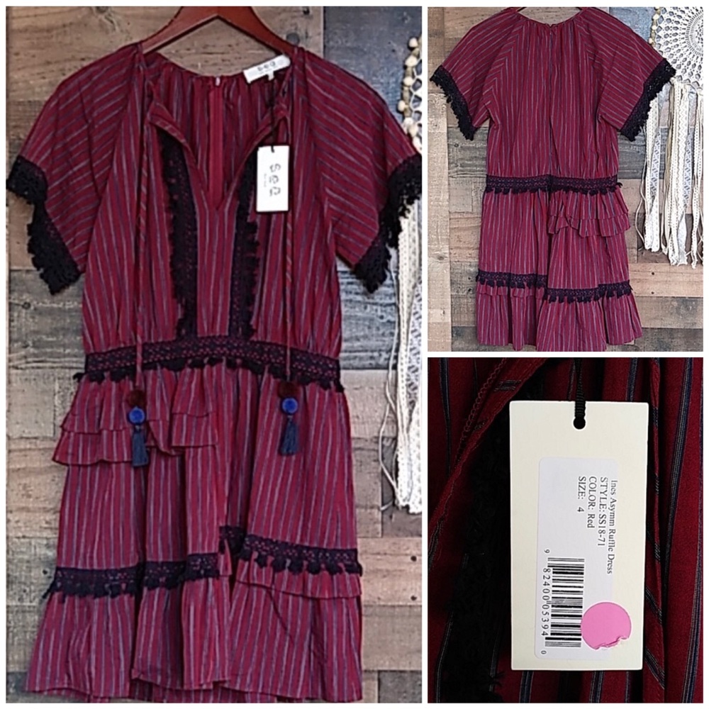 🚫SOLD🚫MSRP $385 NEW SEA NY Ines Ruffle Dress - Picture 4 of 4